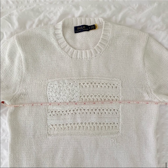 New Ralph Lauren American Flag White Sweater - Picture 11 of 13